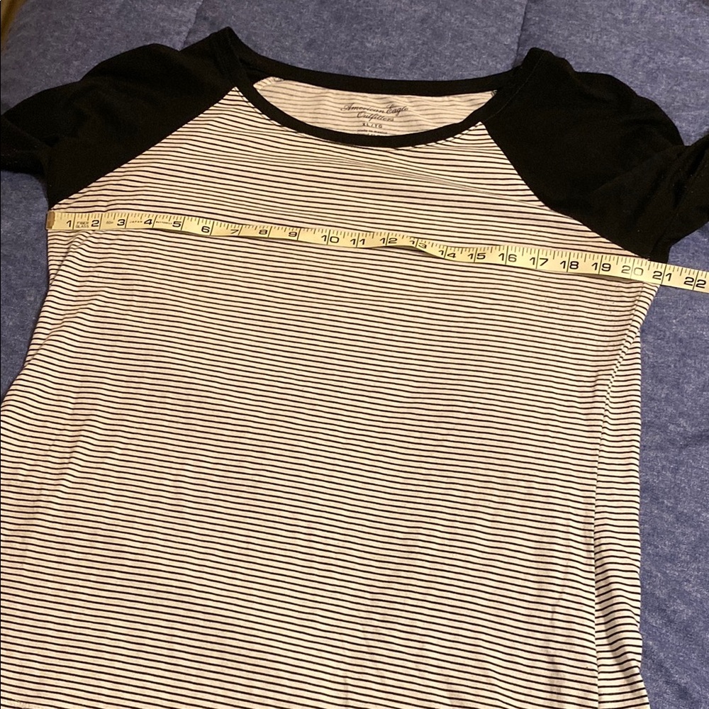 Black and White Striped Women's Top - Picture 3 of 7